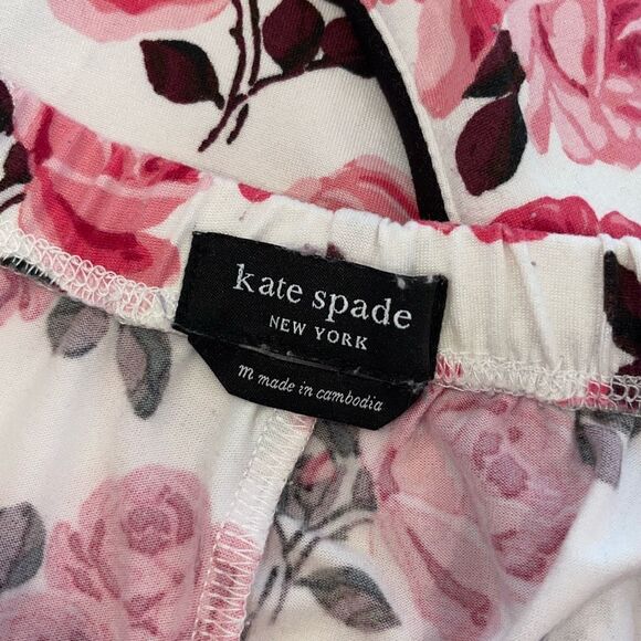 Kate Spade New York Black Label Pink Floral Pajama Set Size Medium - Picture 5 of 6